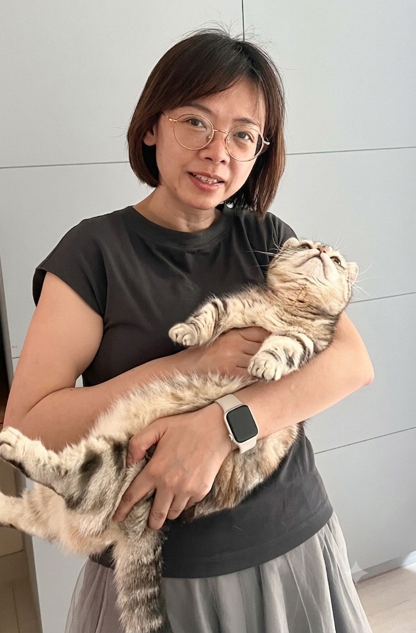Shiny Leung with her cat