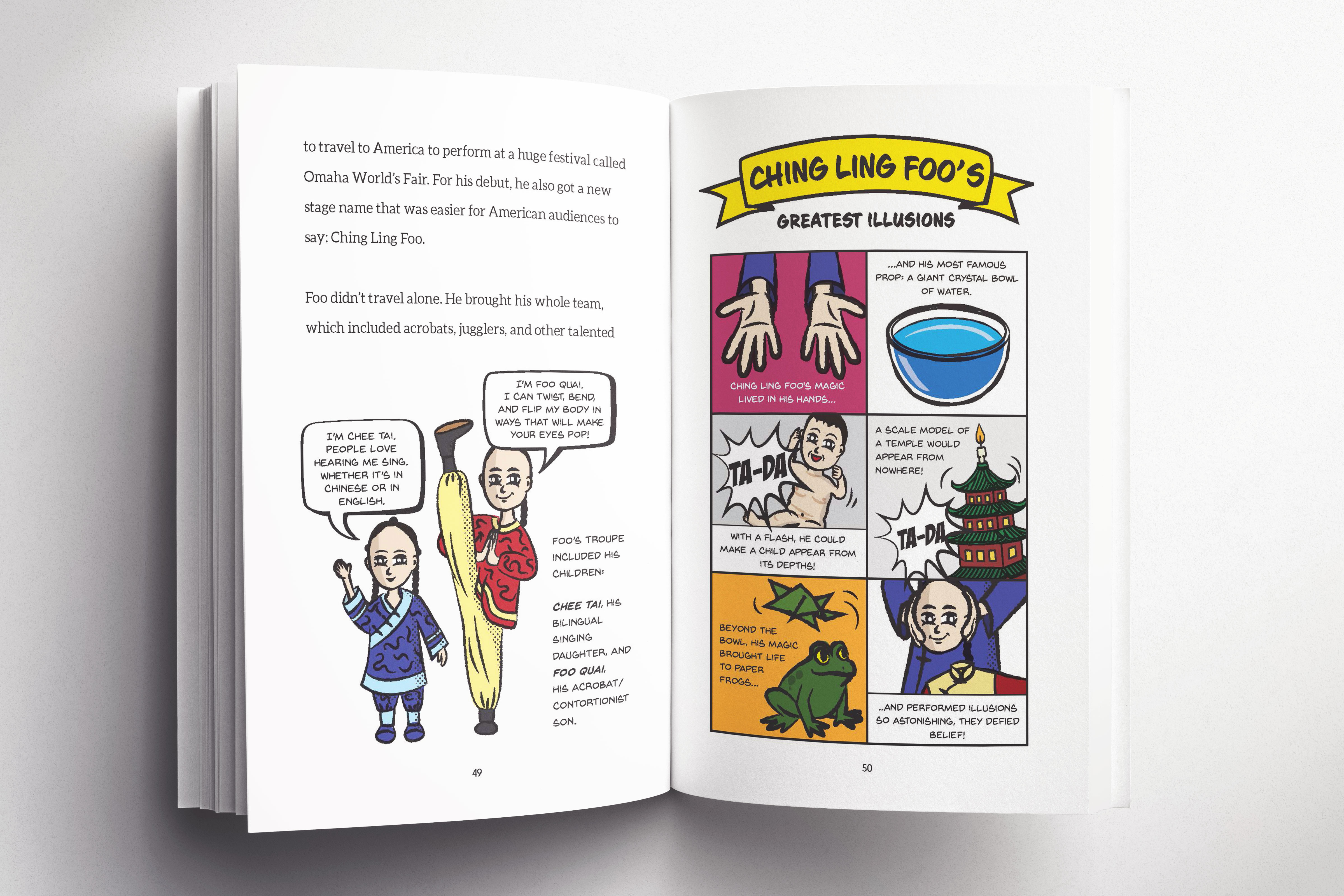 Heroes from the East—open spread showing Ching Ling Foo chapter
