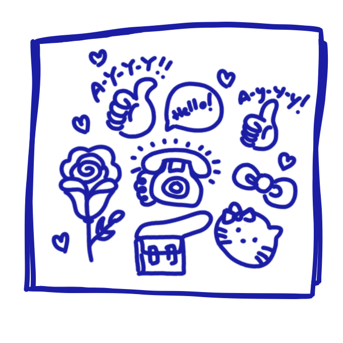 Doodle sketch of childhood napkin drawings
