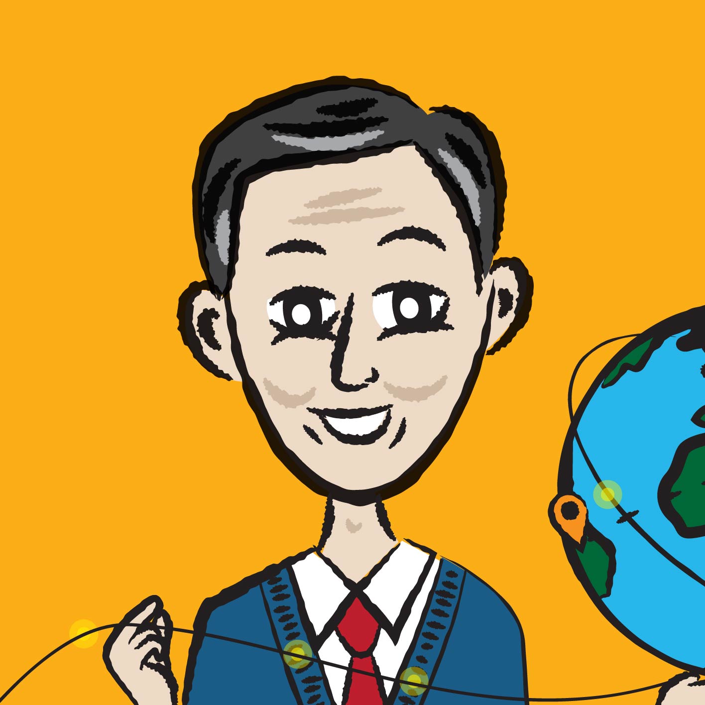 Charles K. Kao portrait illustration
