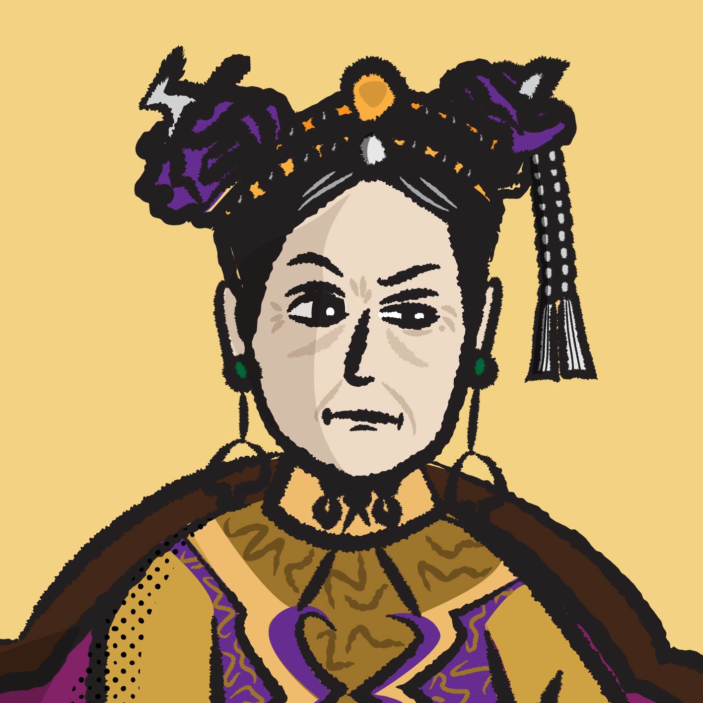 Empress Dowager Cixi portrait illustration